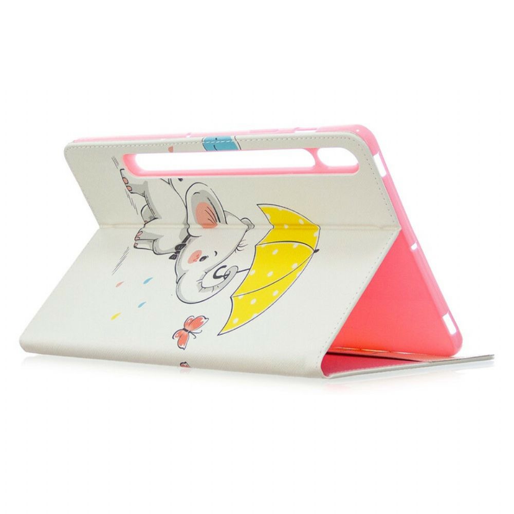 Cover voor Samsung Galaxy Tab S7 / Tab S8 Olifant Gedrukt Patroon