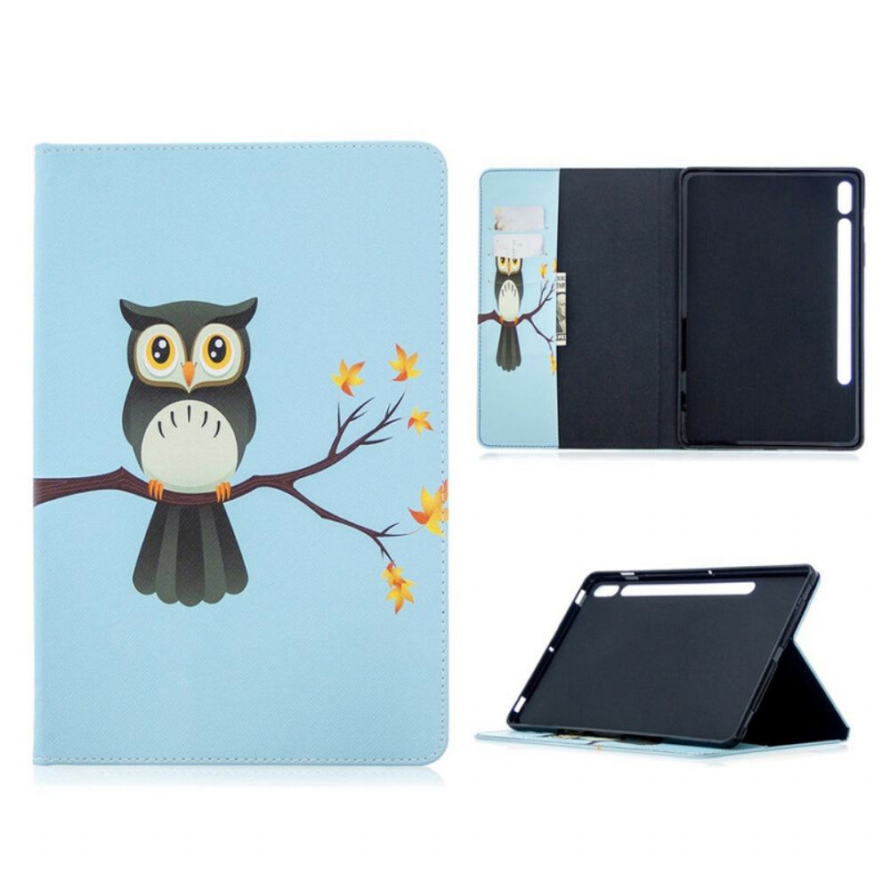 Cover voor Samsung Galaxy Tab S7 / Tab S8 Uil Zat Op De Tak