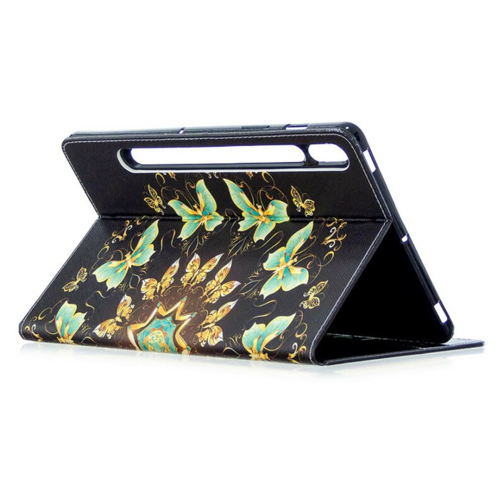 Cover voor Samsung Galaxy Tab S7 / Tab S8 Vlinders Kunst