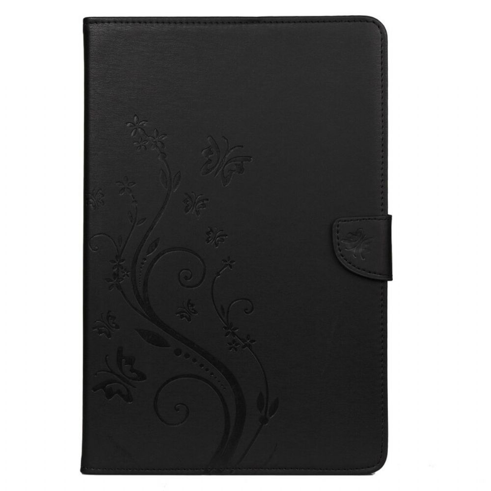 Flip Case voor Samsung Galaxy Tab S7 / Tab S8 Bloemenvlinders