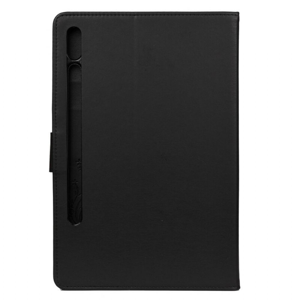 Flip Case voor Samsung Galaxy Tab S7 / Tab S8 Bloemenvlinders