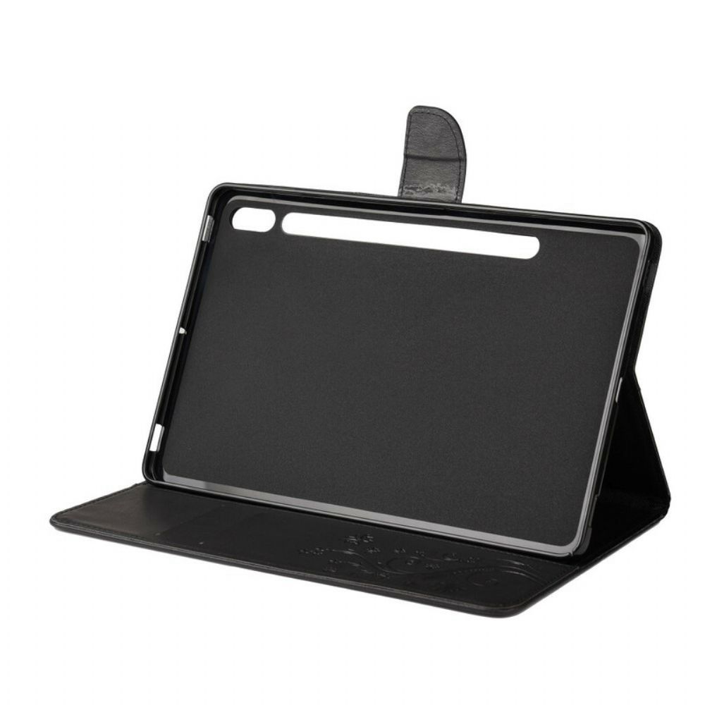 Flip Case voor Samsung Galaxy Tab S7 / Tab S8 Bloemenvlinders