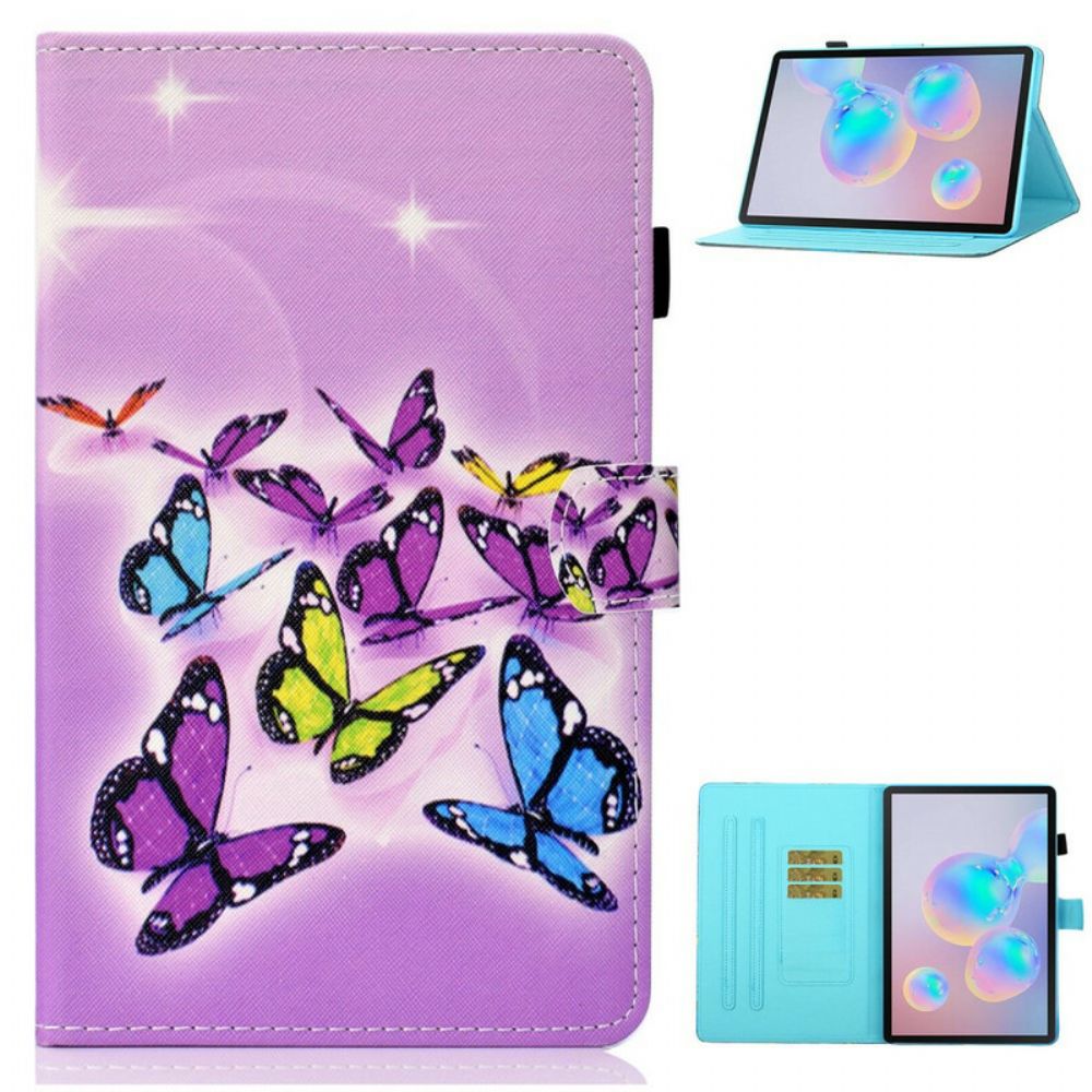 Flip Case voor Samsung Galaxy Tab S7 / Tab S8 Geschilderde Vlinders