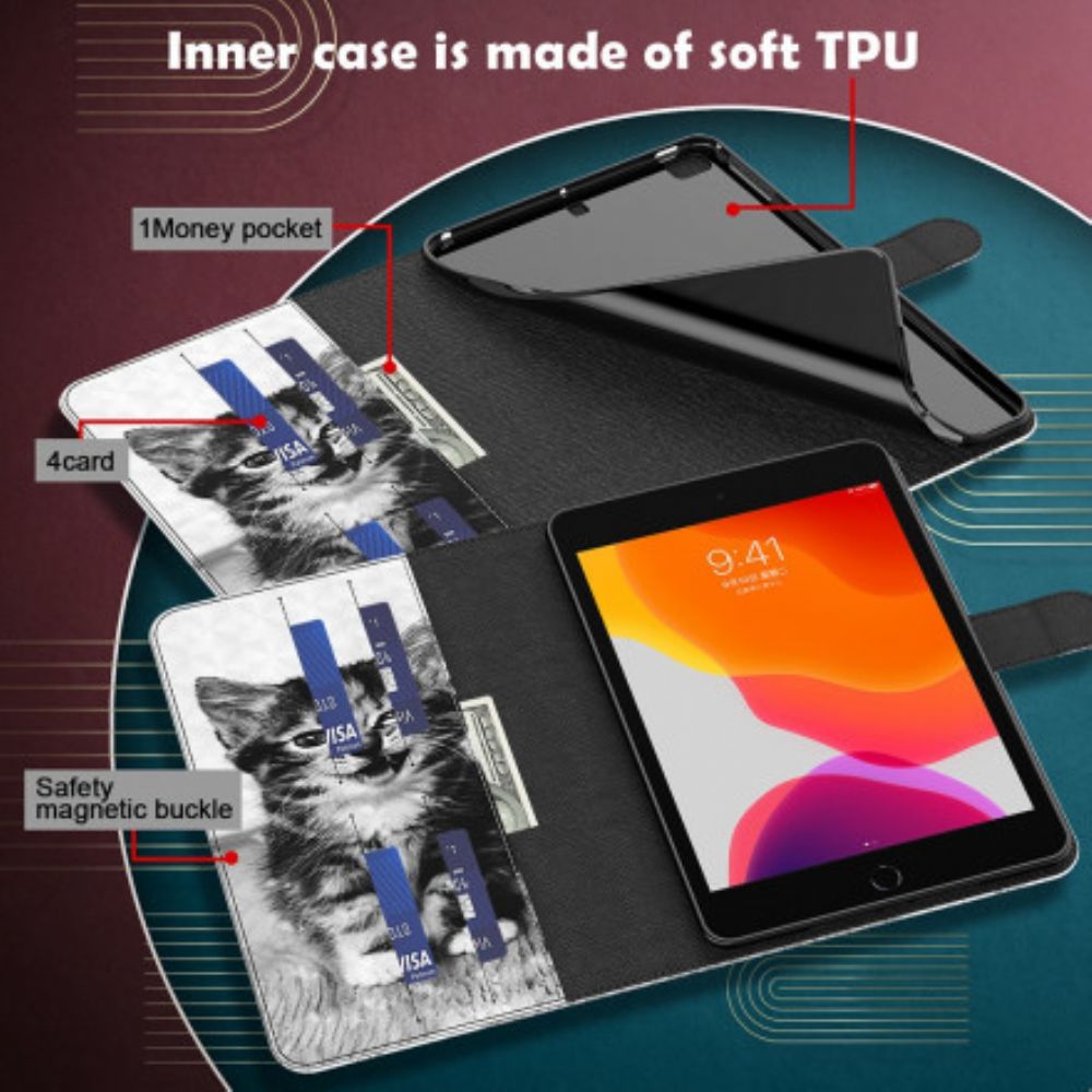 Flip Case voor Samsung Galaxy Tab S7 / Tab S8 Katje