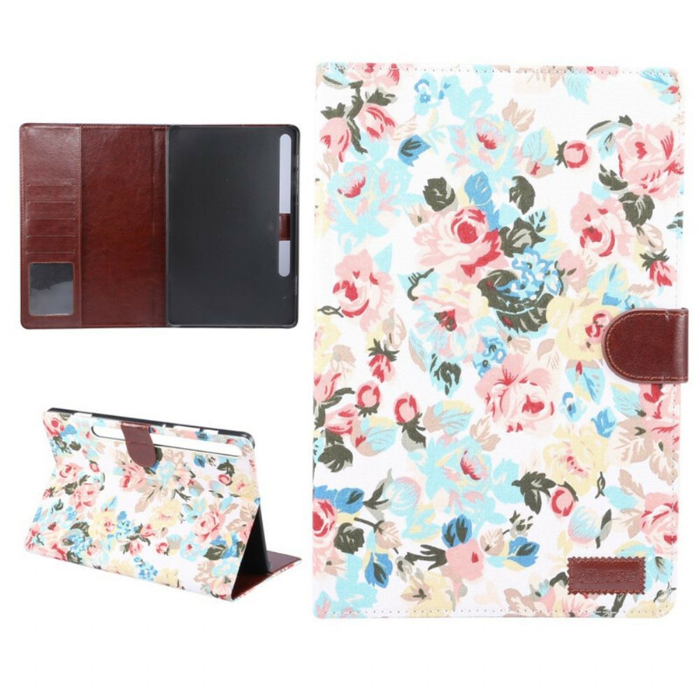 Flip Case voor Samsung Galaxy Tab S7 / Tab S8 Vrijheidsbloemen