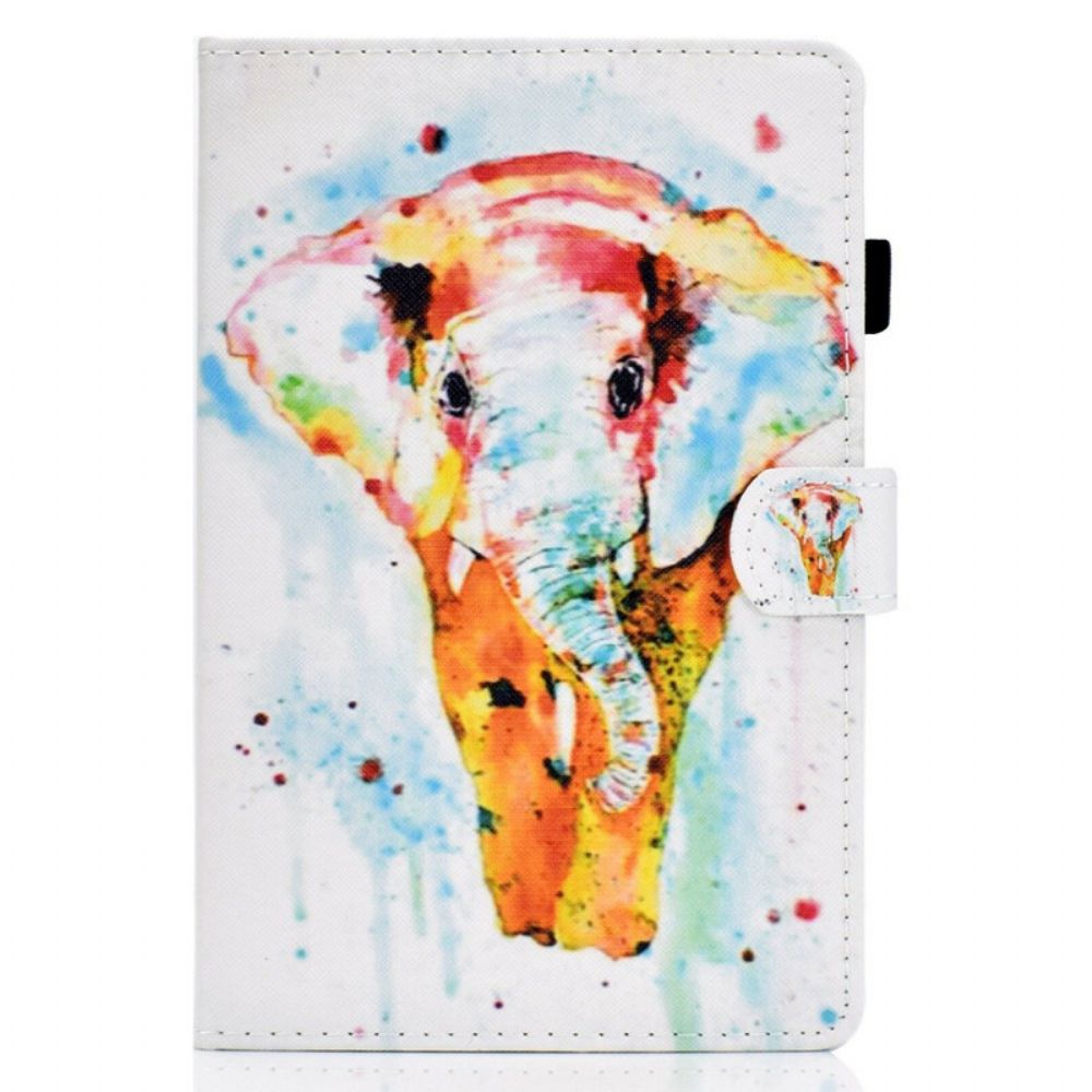 Folio-hoesje voor Samsung Galaxy Tab S7 / Tab S8 Aquarel Olifant