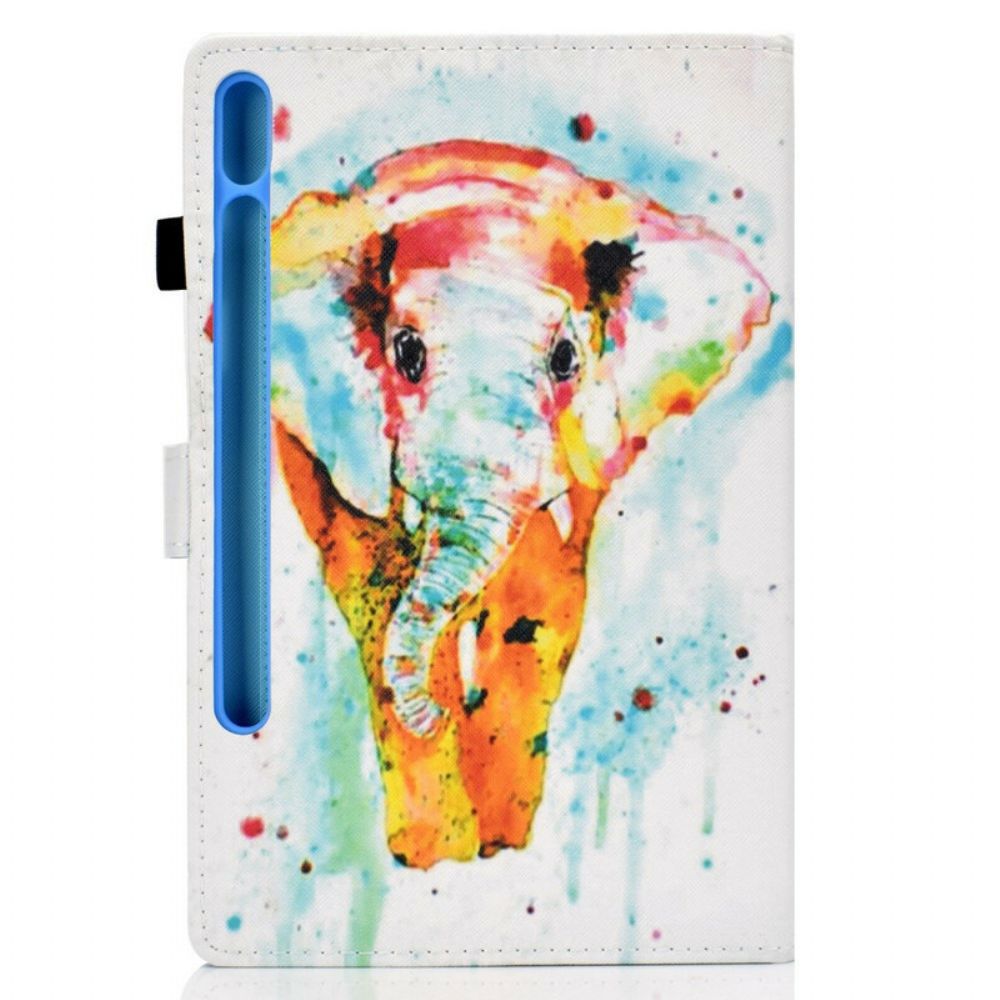 Folio-hoesje voor Samsung Galaxy Tab S7 / Tab S8 Aquarel Olifant