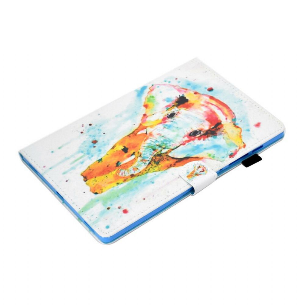 Folio-hoesje voor Samsung Galaxy Tab S7 / Tab S8 Aquarel Olifant