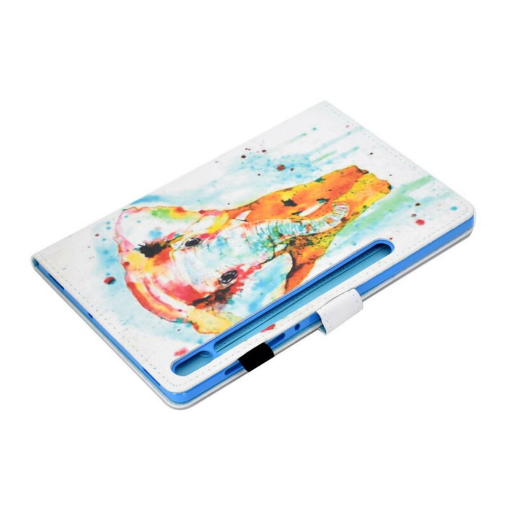 Folio-hoesje voor Samsung Galaxy Tab S7 / Tab S8 Aquarel Olifant