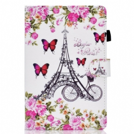 Folio-hoesje voor Samsung Galaxy Tab S7 / Tab S8 Eiffeltoren Fiets