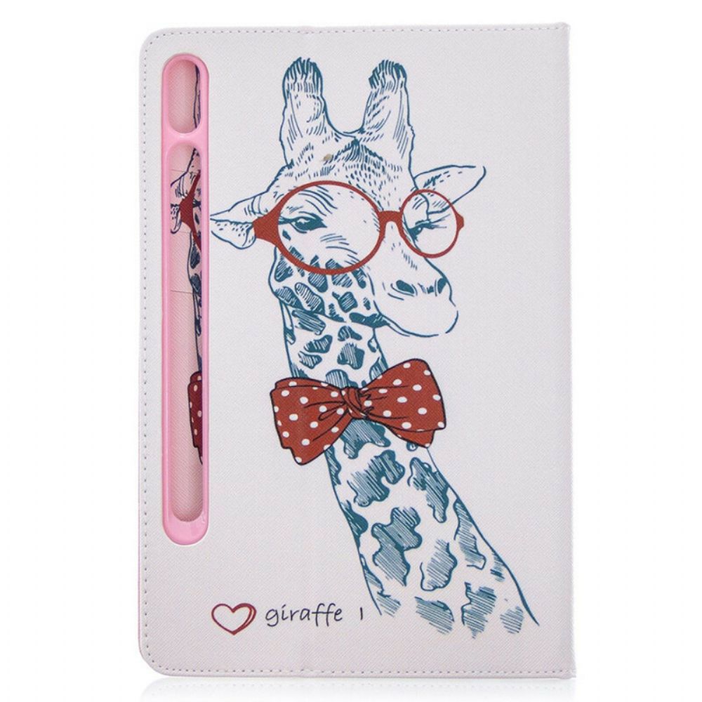 Folio-hoesje voor Samsung Galaxy Tab S7 / Tab S8 Giraffe Print Ontwerp