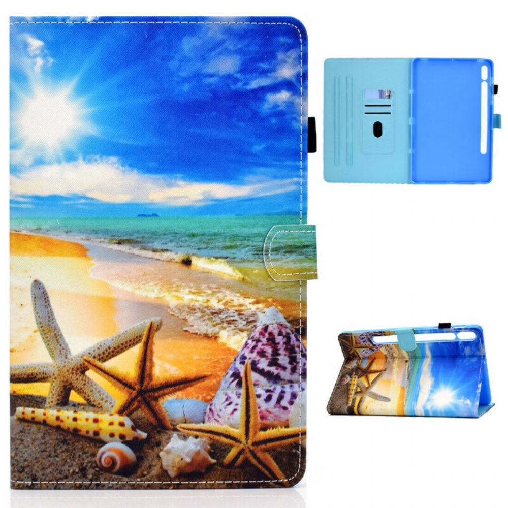 Folio-hoesje voor Samsung Galaxy Tab S7 / Tab S8 Leuk Strand