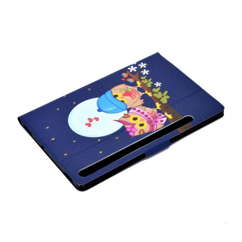 Folio-hoesje voor Samsung Galaxy Tab S7 / Tab S8 Leuke Uilen