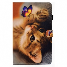 Folio-hoesje voor Samsung Galaxy Tab S7 / Tab S8 Mijn Kitten En Vlinder