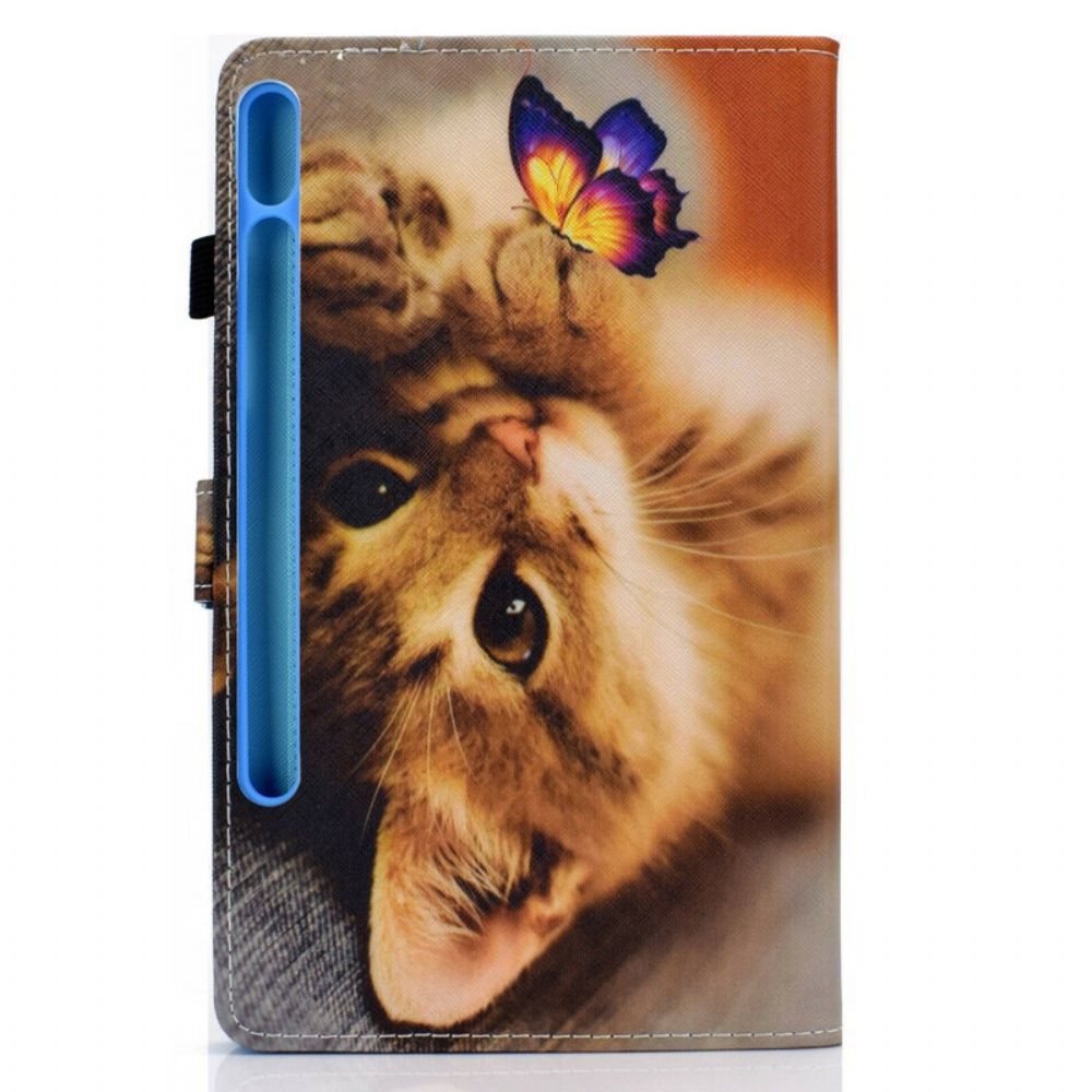 Folio-hoesje voor Samsung Galaxy Tab S7 / Tab S8 Mijn Kitten En Vlinder