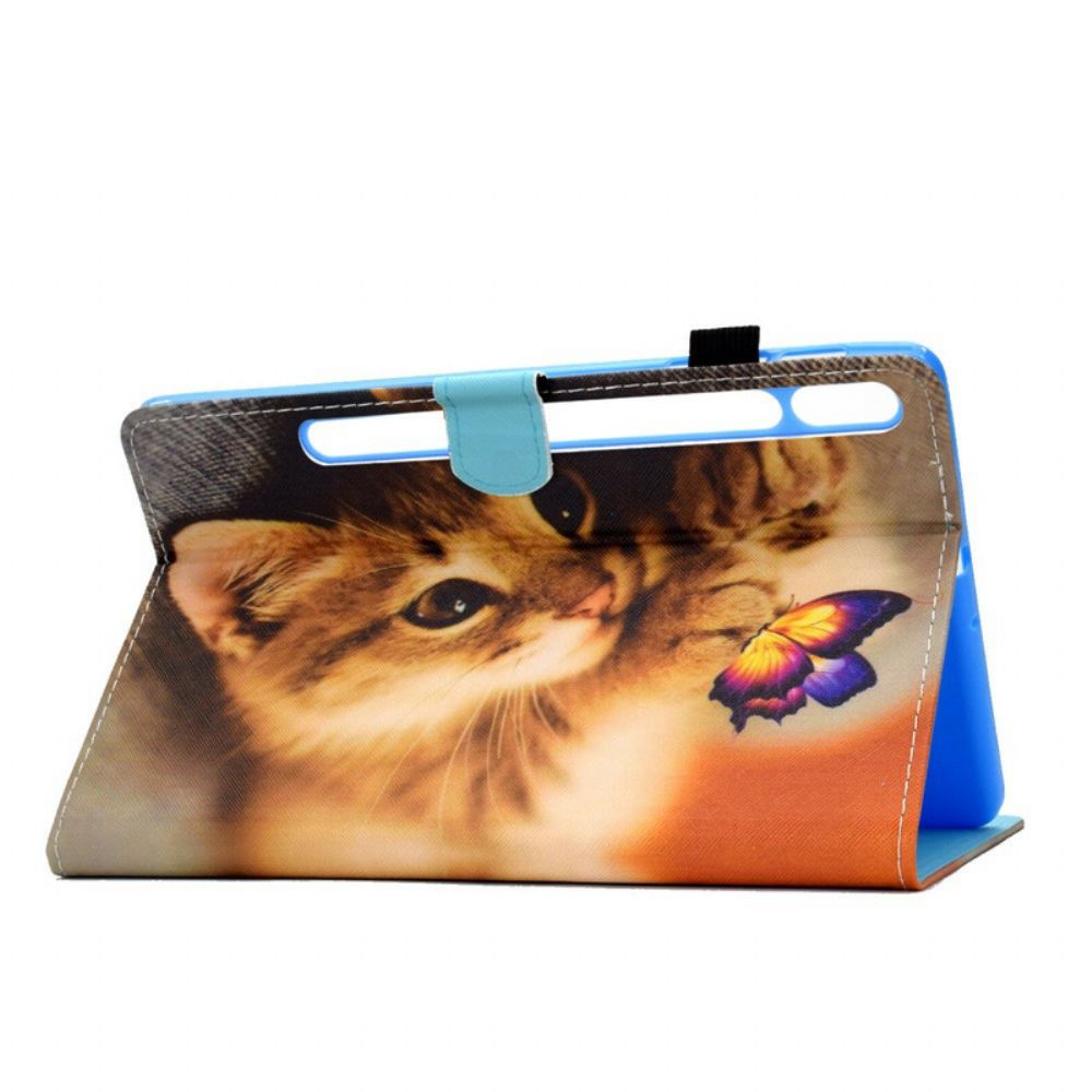 Folio-hoesje voor Samsung Galaxy Tab S7 / Tab S8 Mijn Kitten En Vlinder