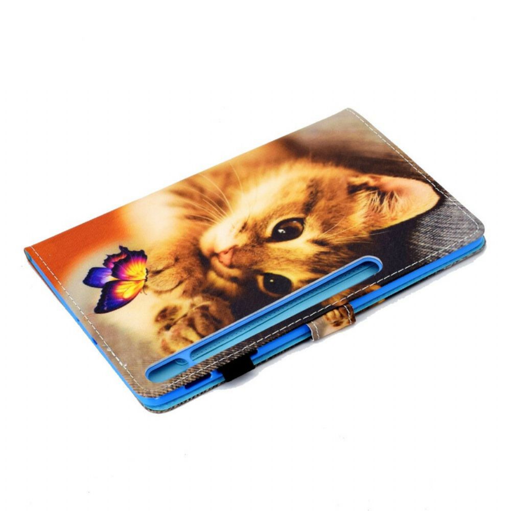 Folio-hoesje voor Samsung Galaxy Tab S7 / Tab S8 Mijn Kitten En Vlinder