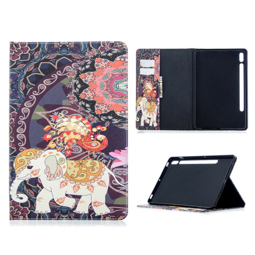 Folio-hoesje voor Samsung Galaxy Tab S7 / Tab S8 Olifantenpatroon