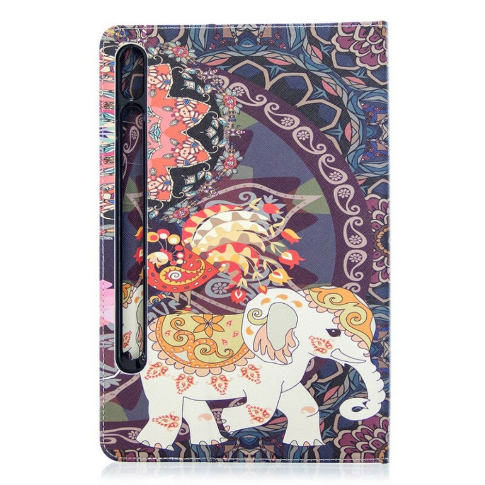 Folio-hoesje voor Samsung Galaxy Tab S7 / Tab S8 Olifantenpatroon