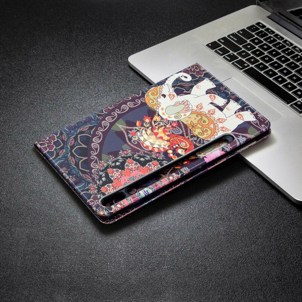 Folio-hoesje voor Samsung Galaxy Tab S7 / Tab S8 Olifantenpatroon