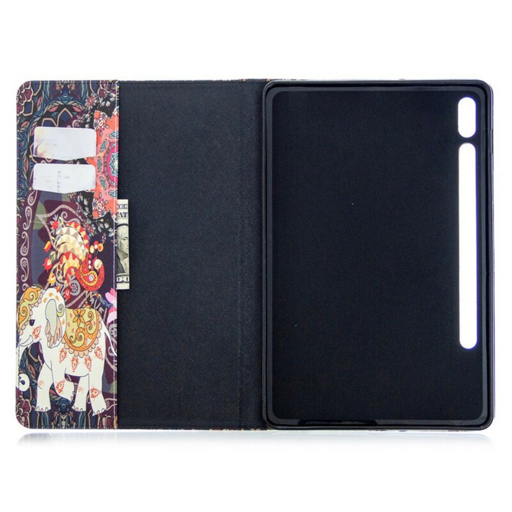 Folio-hoesje voor Samsung Galaxy Tab S7 / Tab S8 Olifantenpatroon