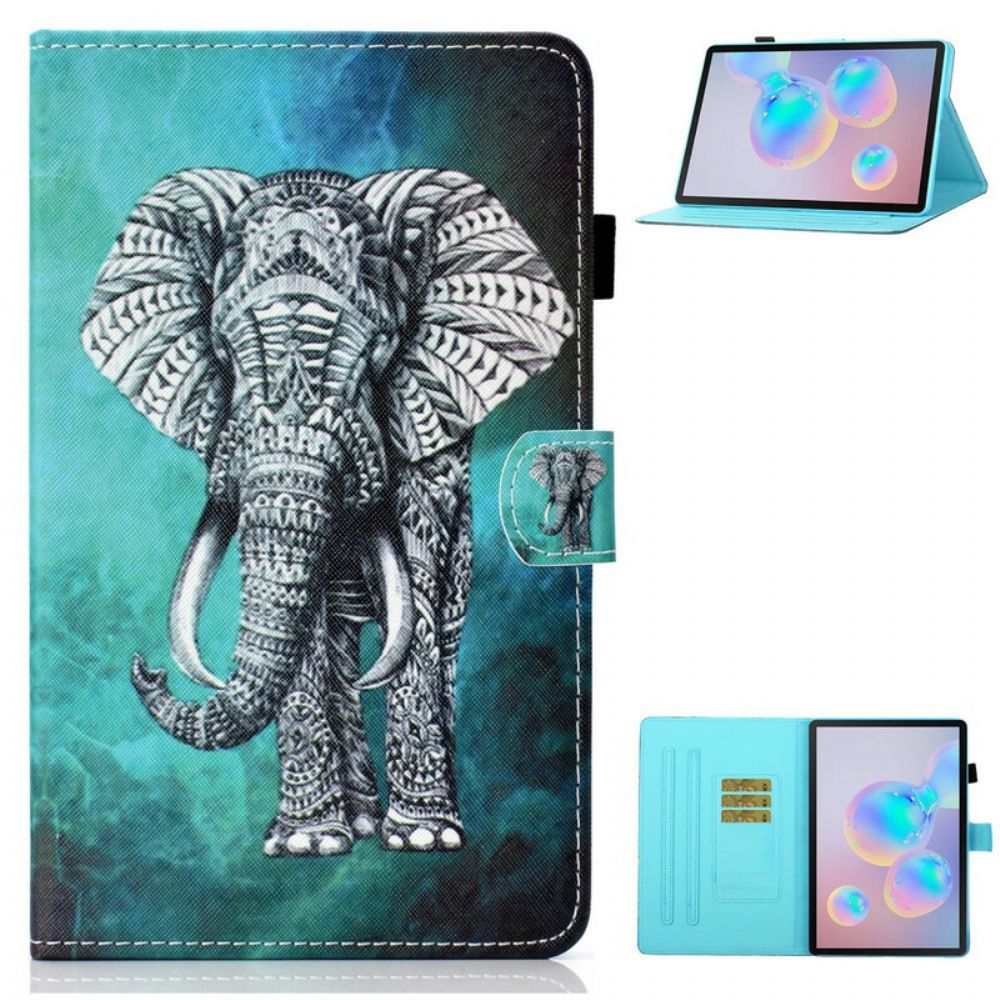 Folio-hoesje voor Samsung Galaxy Tab S7 / Tab S8 Tribale Olifant