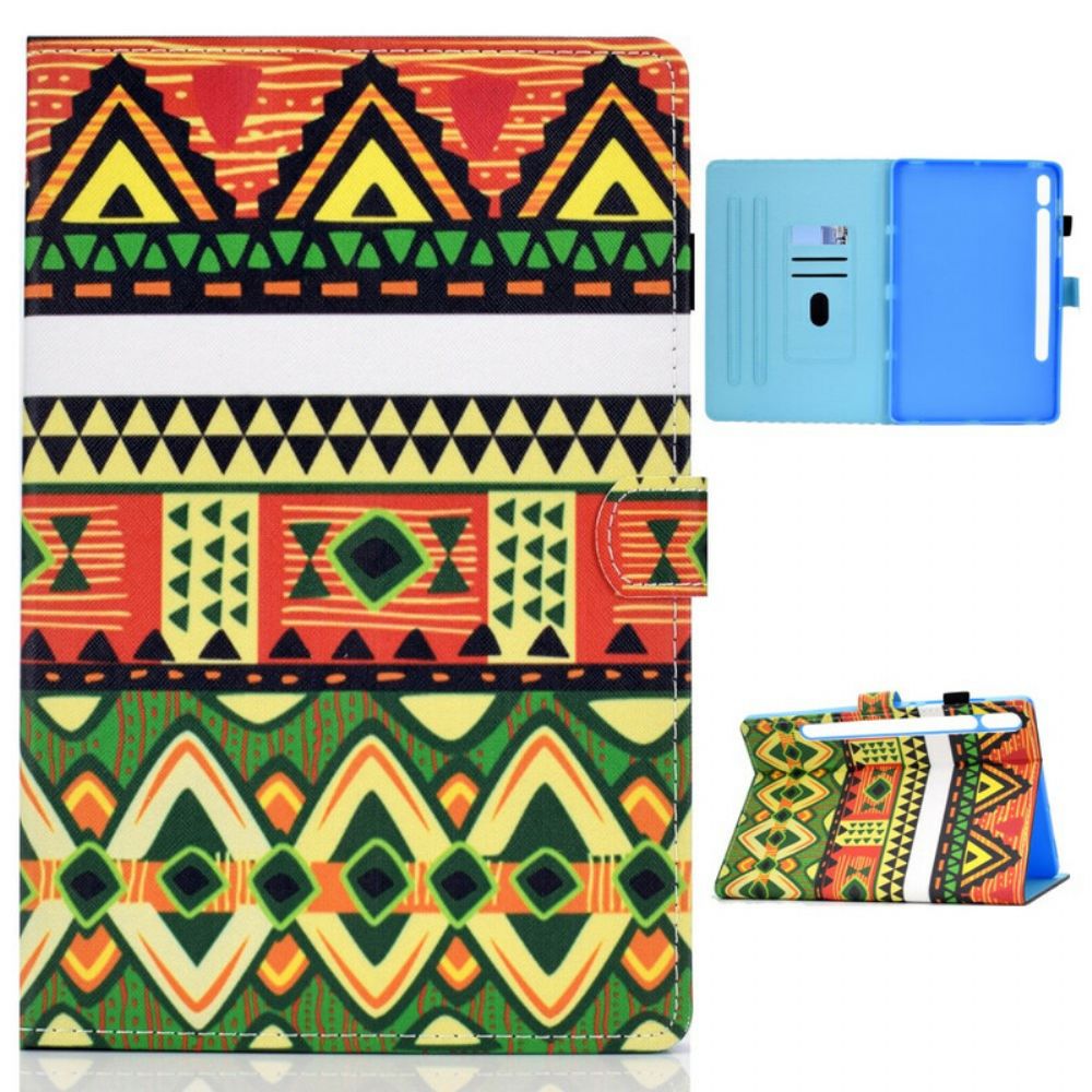 Leren Hoesje voor Samsung Galaxy Tab S7 / Tab S8 Azteekse