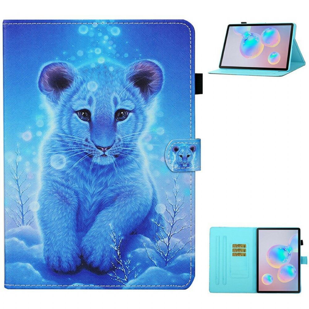 Leren Hoesje voor Samsung Galaxy Tab S7 / Tab S8 Baby Tijger