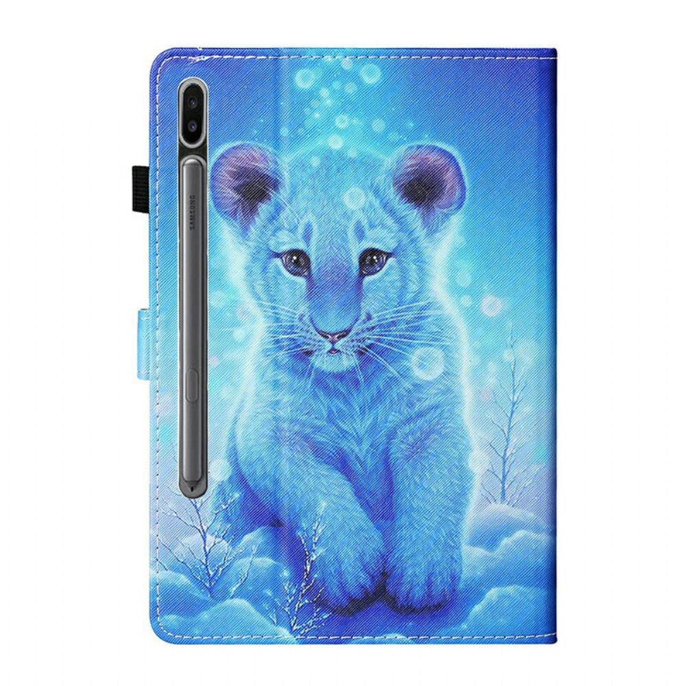 Leren Hoesje voor Samsung Galaxy Tab S7 / Tab S8 Baby Tijger