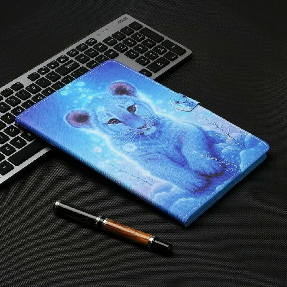 Leren Hoesje voor Samsung Galaxy Tab S7 / Tab S8 Baby Tijger