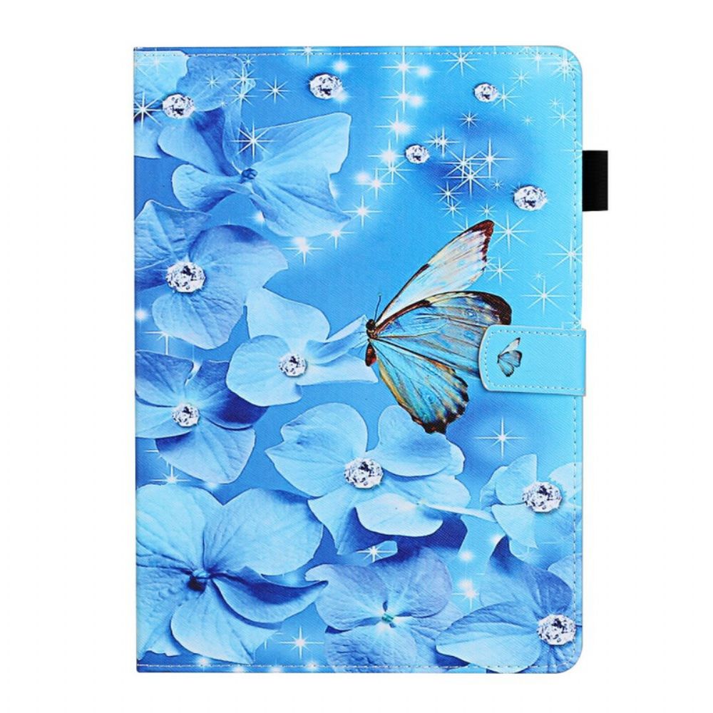 Leren Hoesje voor Samsung Galaxy Tab S7 / Tab S8 Bloemen