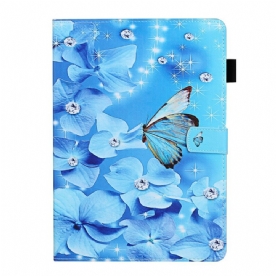 Leren Hoesje voor Samsung Galaxy Tab S7 / Tab S8 Bloemen