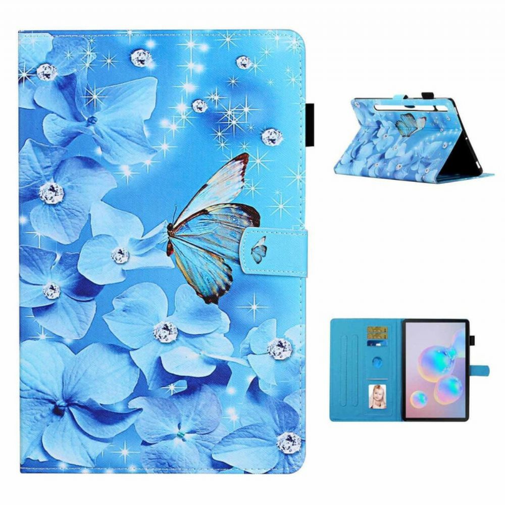 Leren Hoesje voor Samsung Galaxy Tab S7 / Tab S8 Bloemen