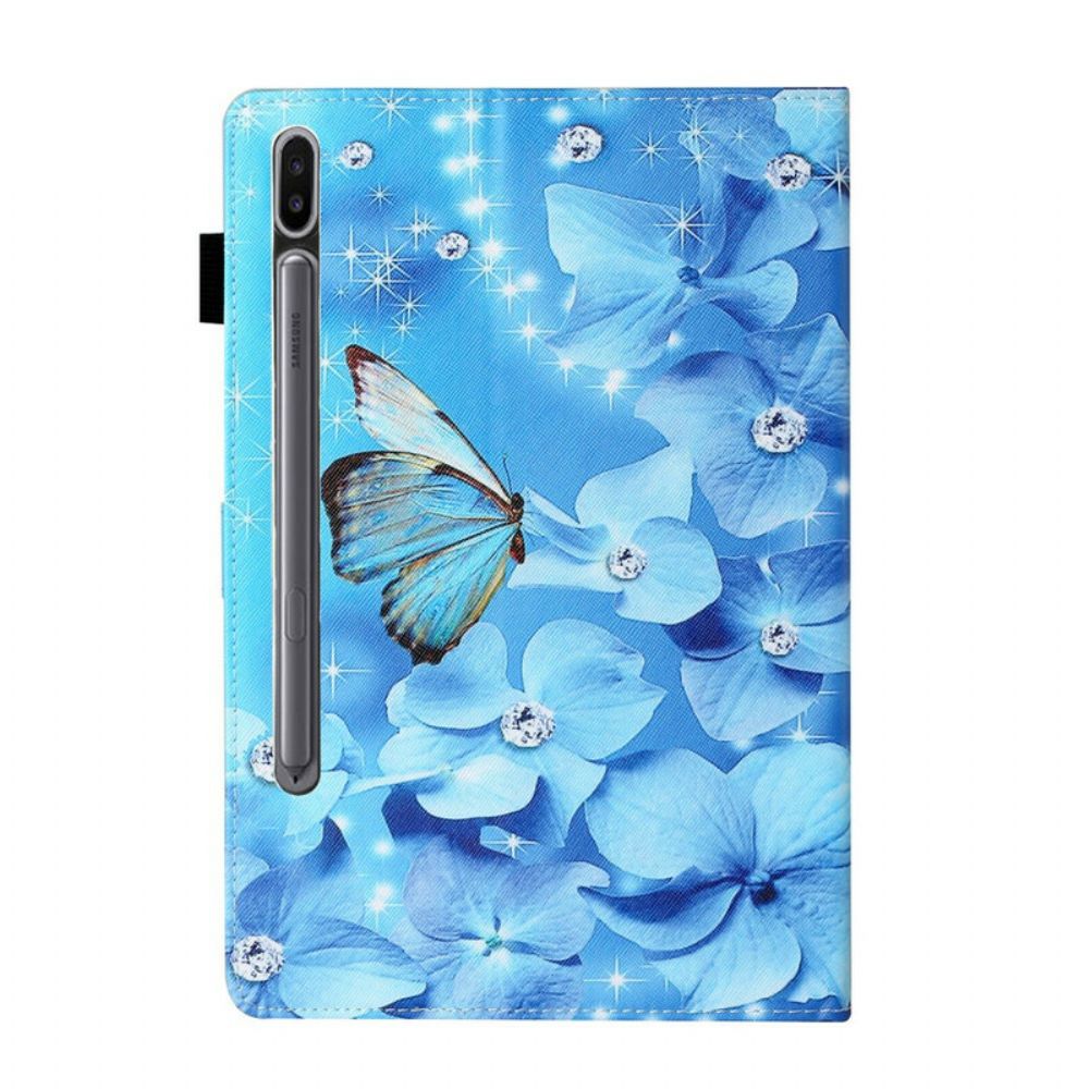 Leren Hoesje voor Samsung Galaxy Tab S7 / Tab S8 Bloemen