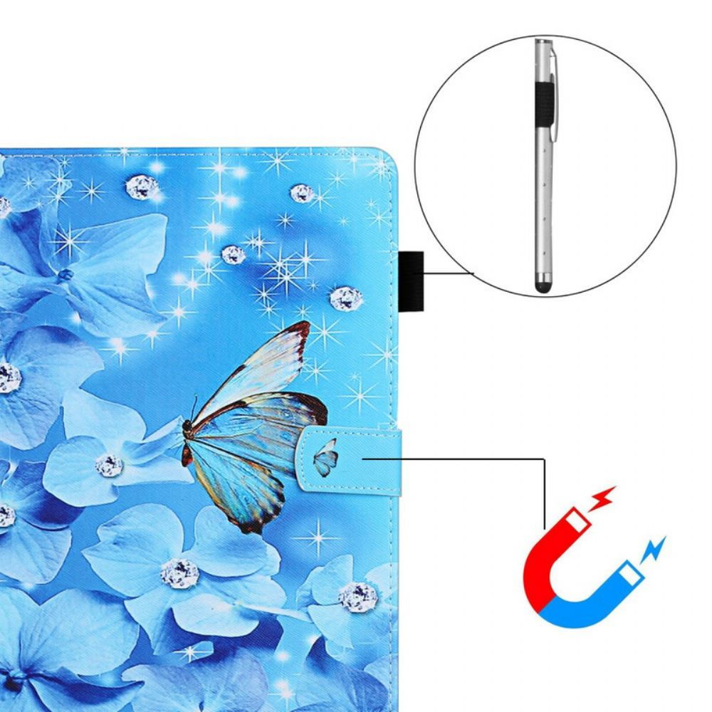 Leren Hoesje voor Samsung Galaxy Tab S7 / Tab S8 Bloemen