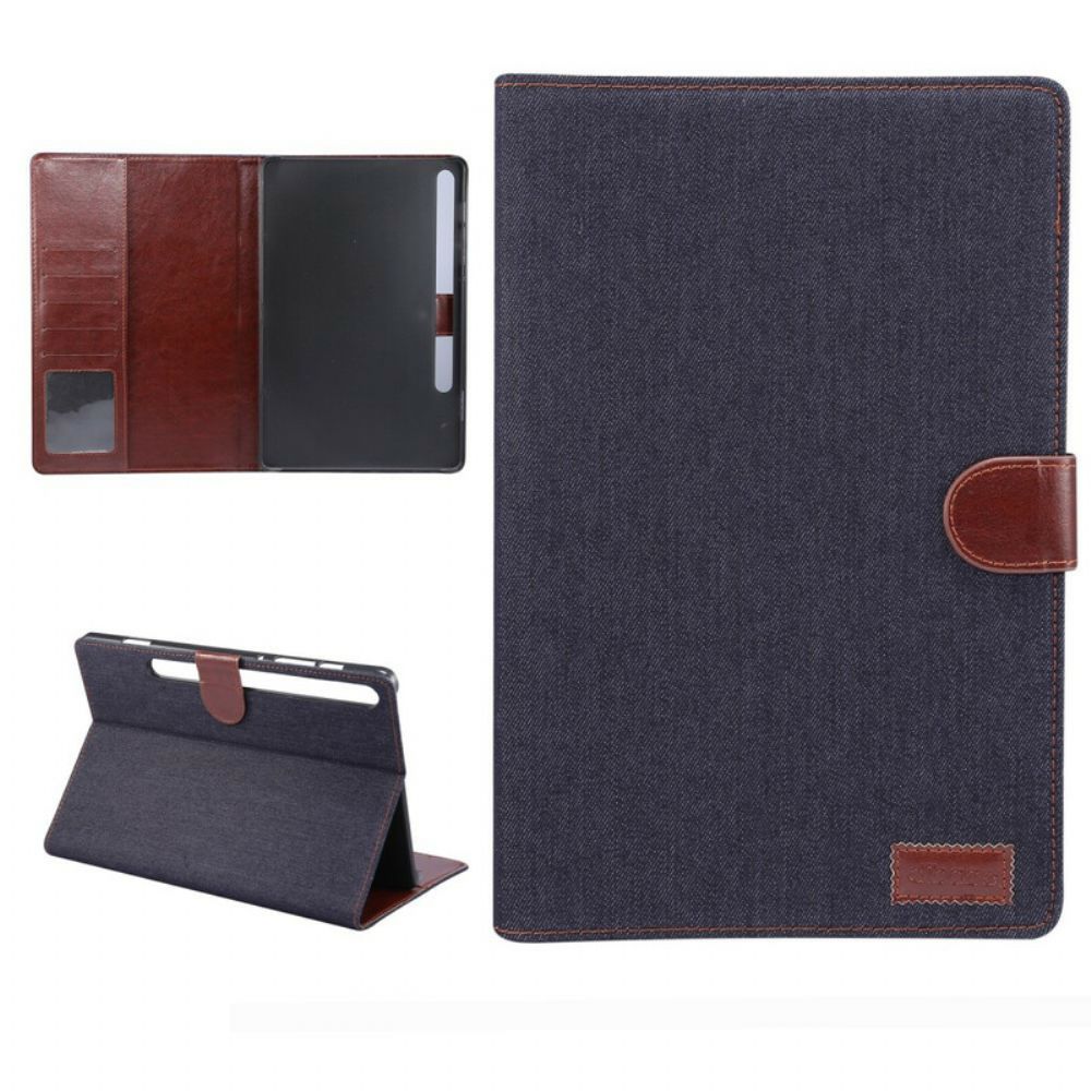 Leren Hoesje voor Samsung Galaxy Tab S7 / Tab S8 Jeans