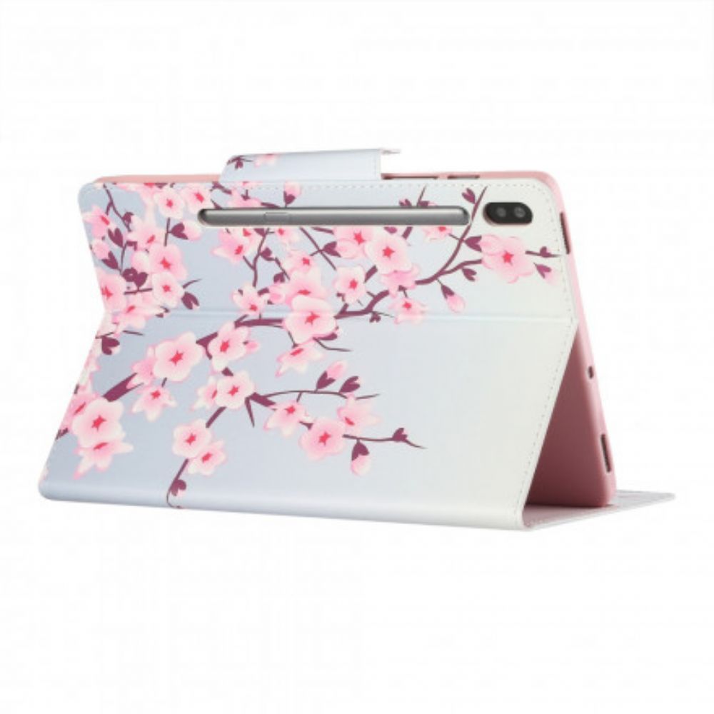 Leren Hoesje voor Samsung Galaxy Tab S7 / Tab S8 Sakura