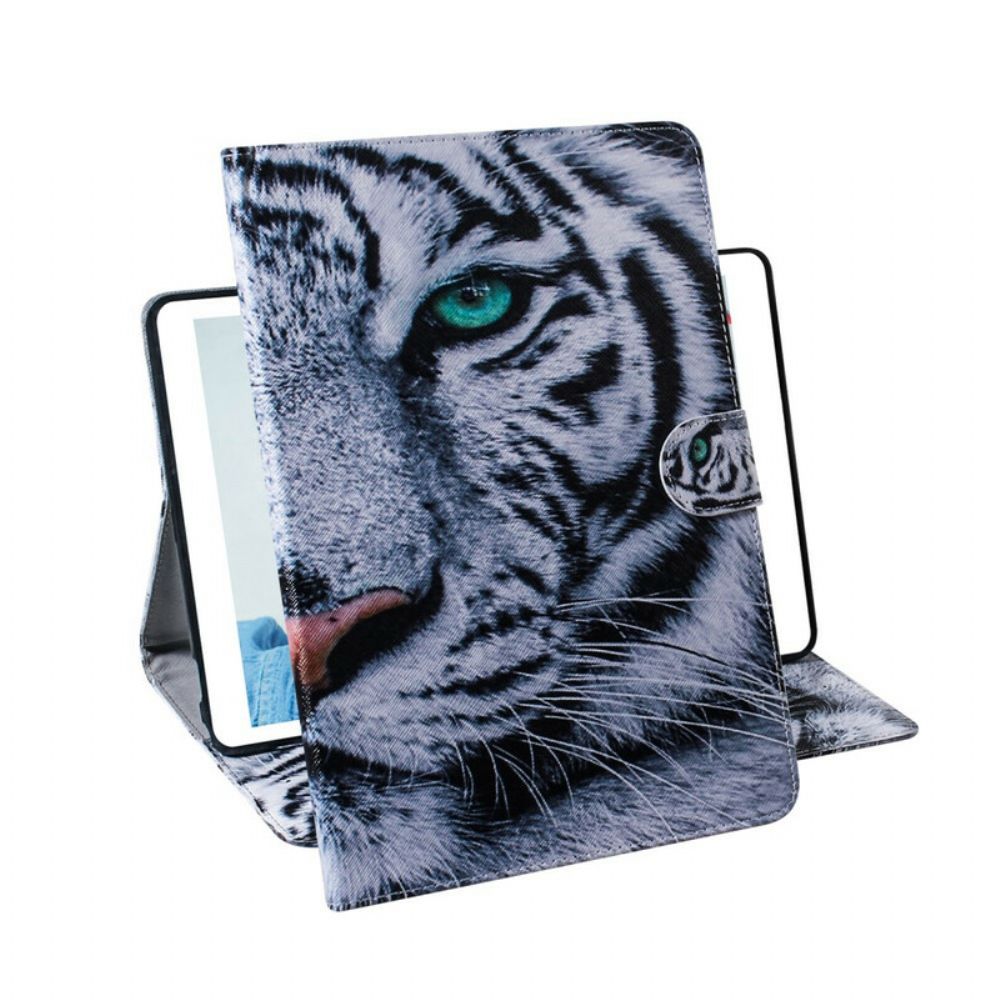 Leren Hoesje voor Samsung Galaxy Tab S7 / Tab S8 Tijgerkop