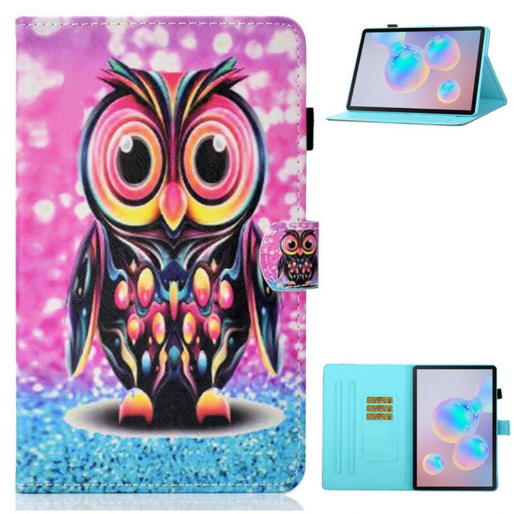 Leren Hoesje voor Samsung Galaxy Tab S7 / Tab S8 Uil Splitsen