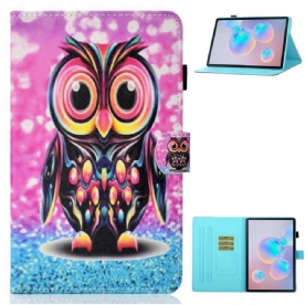 Leren Hoesje voor Samsung Galaxy Tab S7 / Tab S8 Uil Splitsen