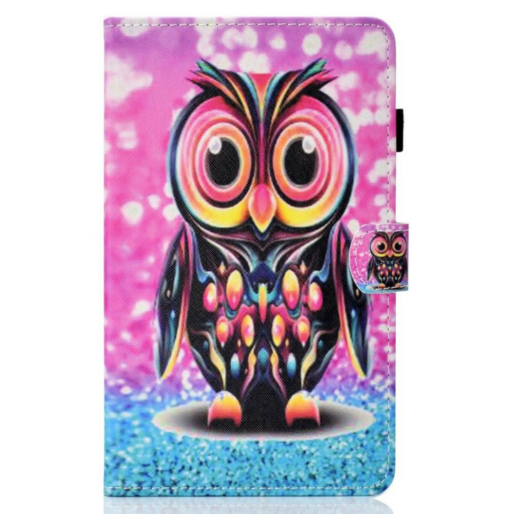 Leren Hoesje voor Samsung Galaxy Tab S7 / Tab S8 Uil Splitsen