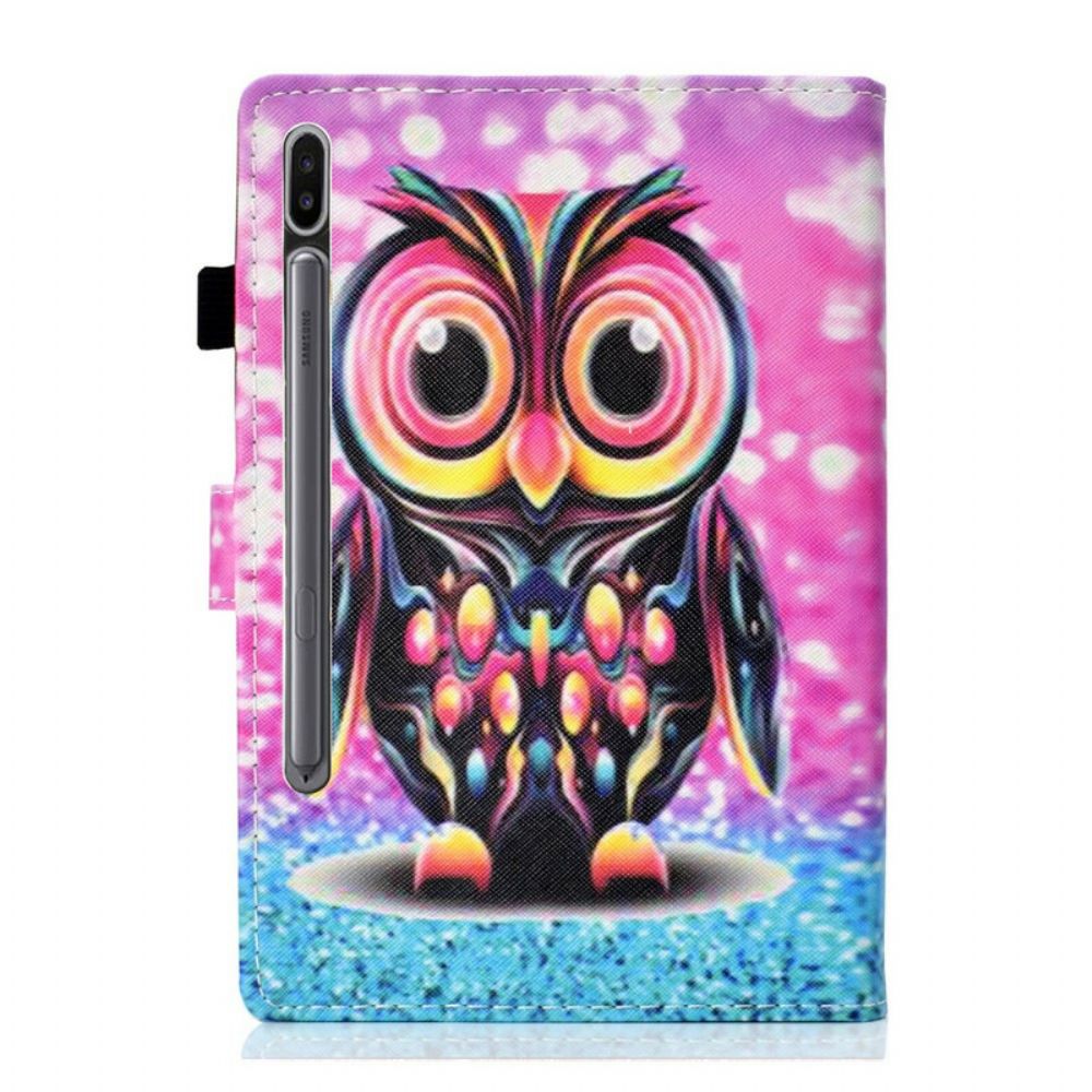 Leren Hoesje voor Samsung Galaxy Tab S7 / Tab S8 Uil Splitsen