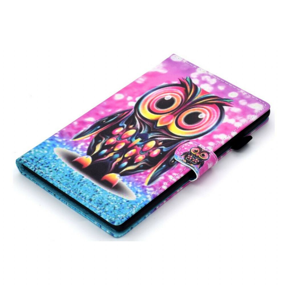 Leren Hoesje voor Samsung Galaxy Tab S7 / Tab S8 Uil Splitsen