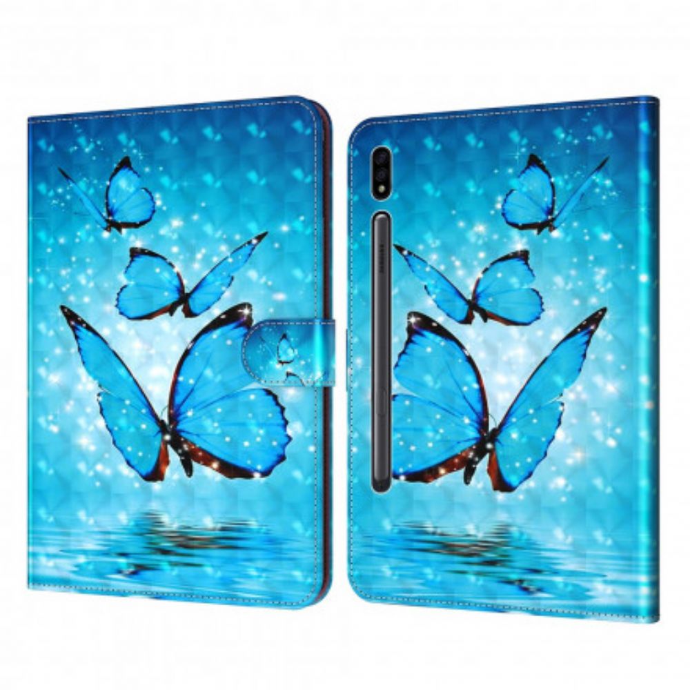 Leren Hoesje voor Samsung Galaxy Tab S7 / Tab S8 Vlinders