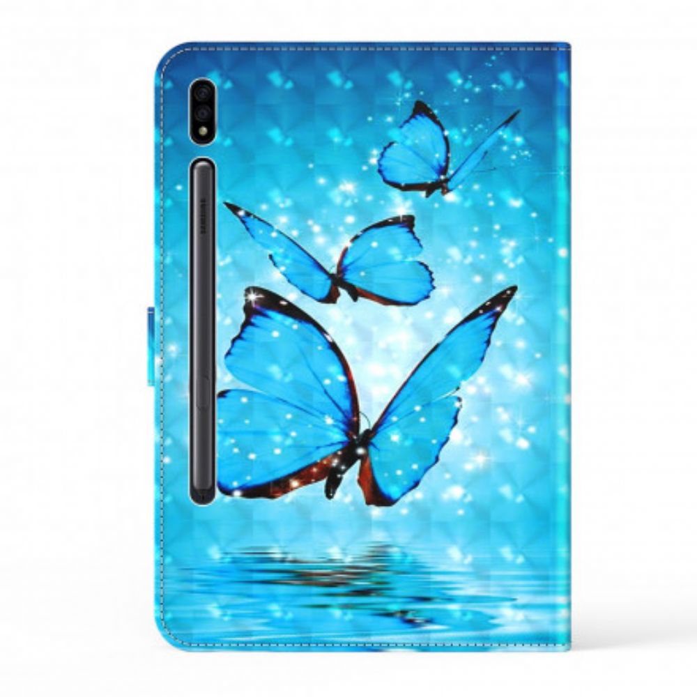 Leren Hoesje voor Samsung Galaxy Tab S7 / Tab S8 Vlinders