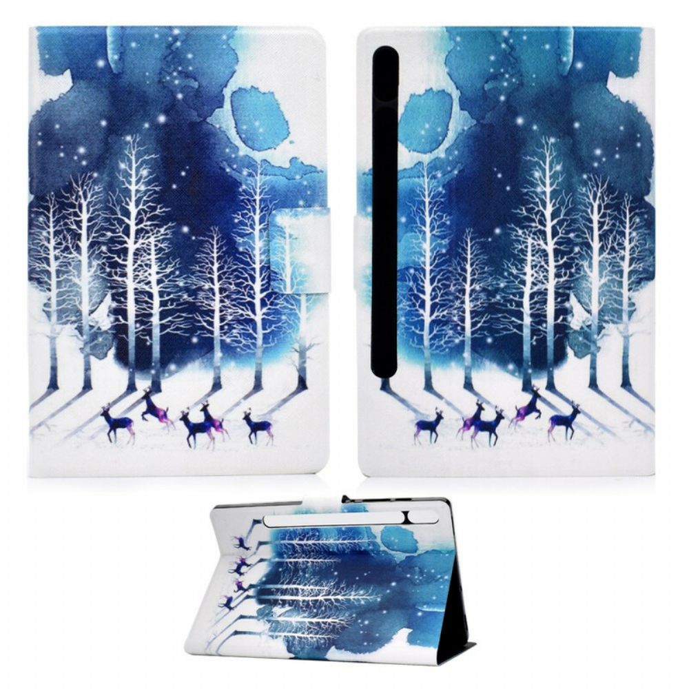 Leren Hoesje voor Samsung Galaxy Tab S7 / Tab S8 Winter