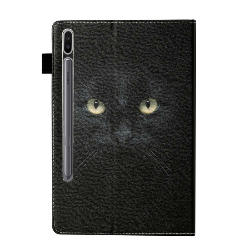 Leren Hoesje voor Samsung Galaxy Tab S7 / Tab S8 Zwarte Kat