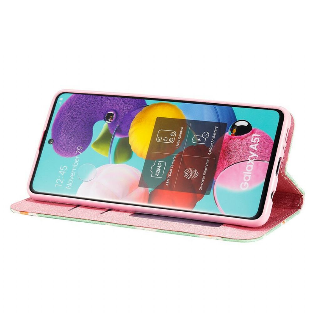 Bescherming Hoesje voor Samsung Galaxy A51 Folio-hoesje Kunstleer Madeliefjes