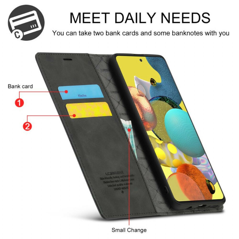 Bescherming Hoesje voor Samsung Galaxy A51 Folio-hoesje Lc.imeeke Leereffect