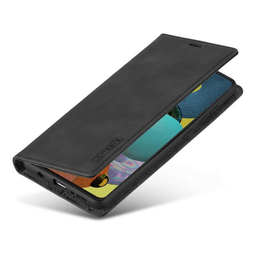 Bescherming Hoesje voor Samsung Galaxy A51 Folio-hoesje Lc.imeeke Leereffect